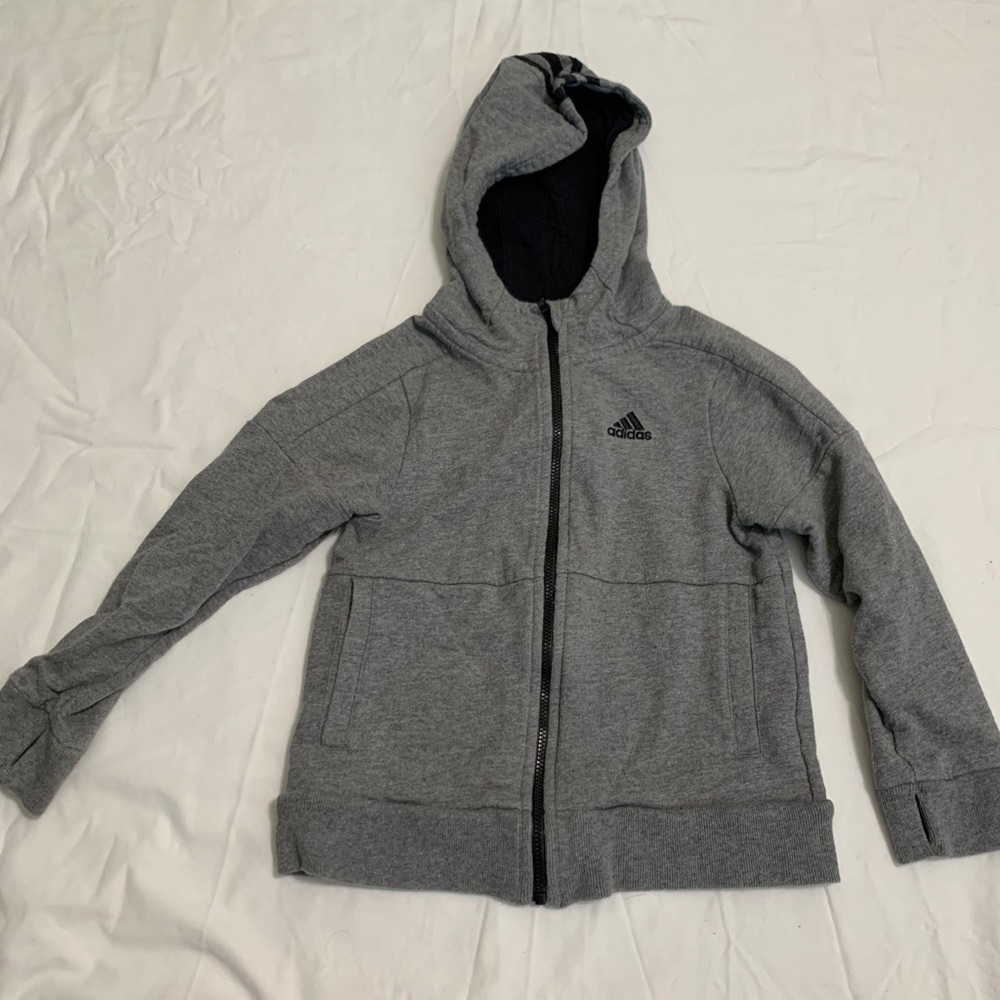 5t boys adidas gray zip up hoodie